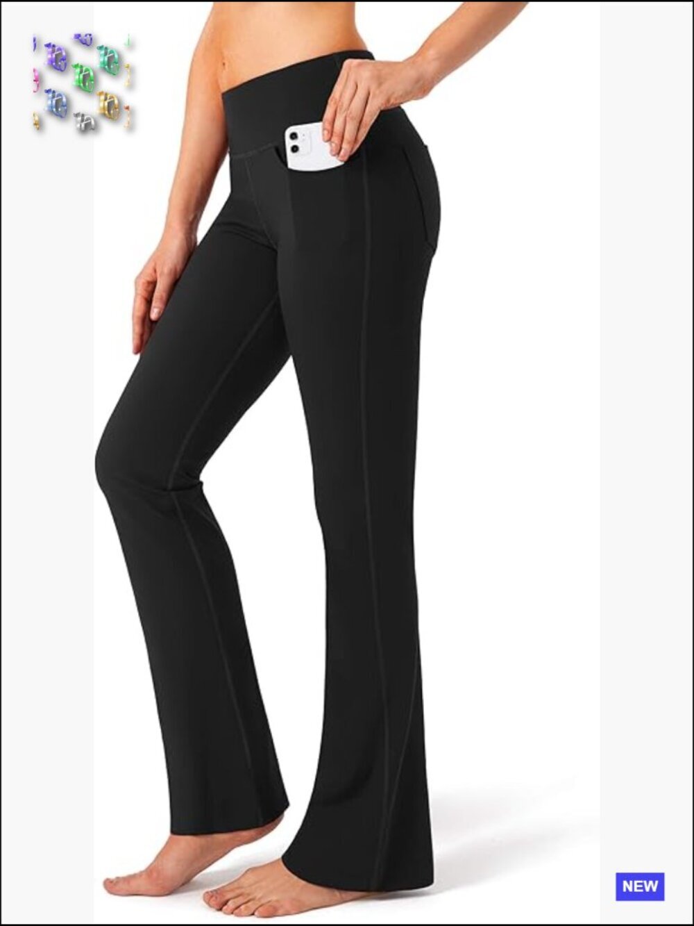 High Waist Yoga Dress Pants with Pockets Bootcut Flare Leggings DIY Length